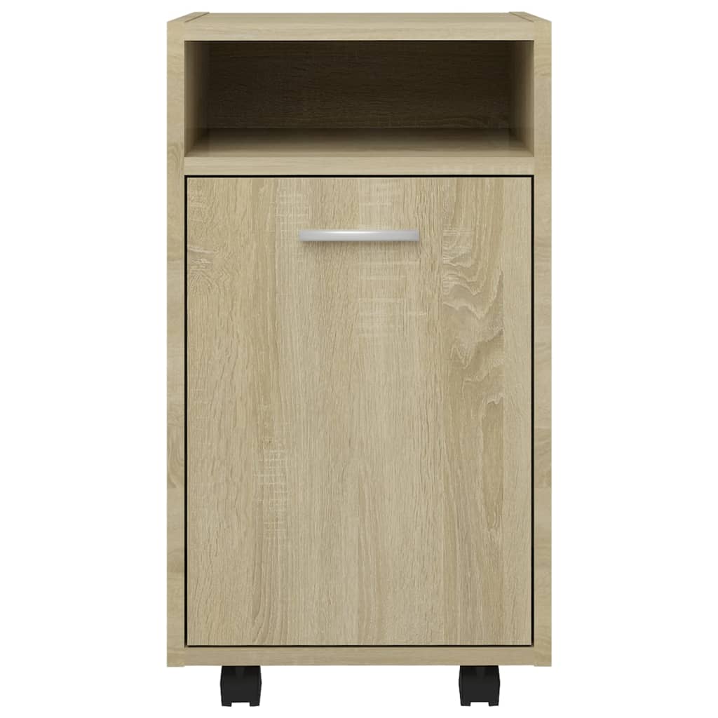 Credenza con Ruote Rovere Sonoma 33x38x60 cm Legno Multistrato
