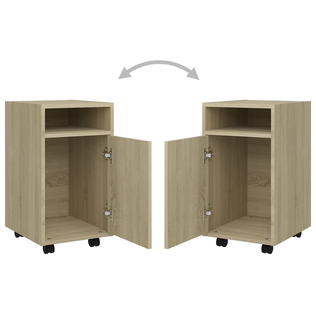 Credenza con Ruote Rovere Sonoma 33x38x60 cm Legno Multistrato