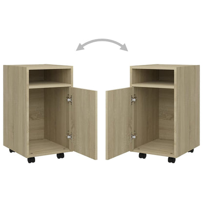 Credenza con Ruote Rovere Sonoma 33x38x60 cm Legno Multistrato