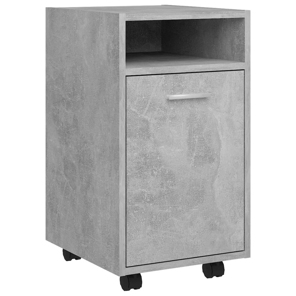 Credenza con Ruote Grigio Cemento 33x38x60 cm Legno Multistrato - homemem39