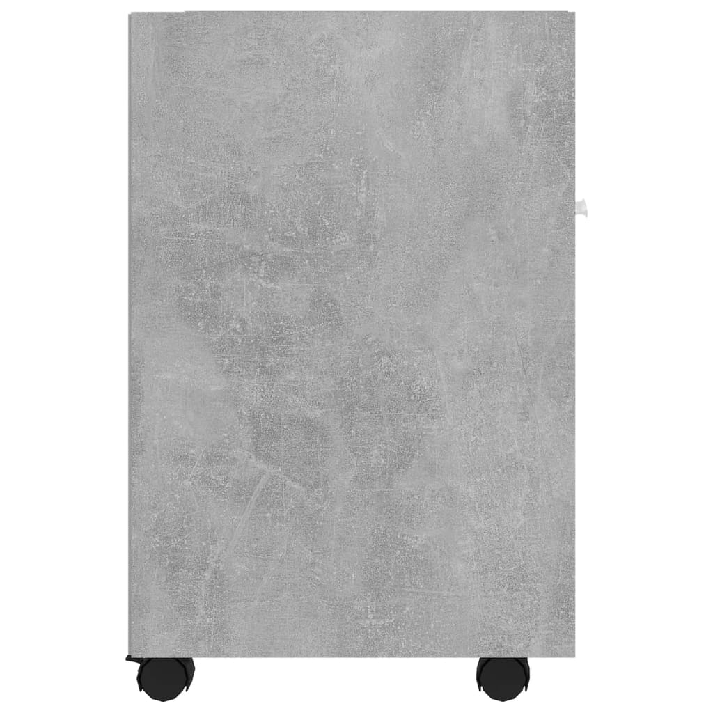 Credenza con Ruote Grigio Cemento 33x38x60 cm Legno Multistrato - homemem39