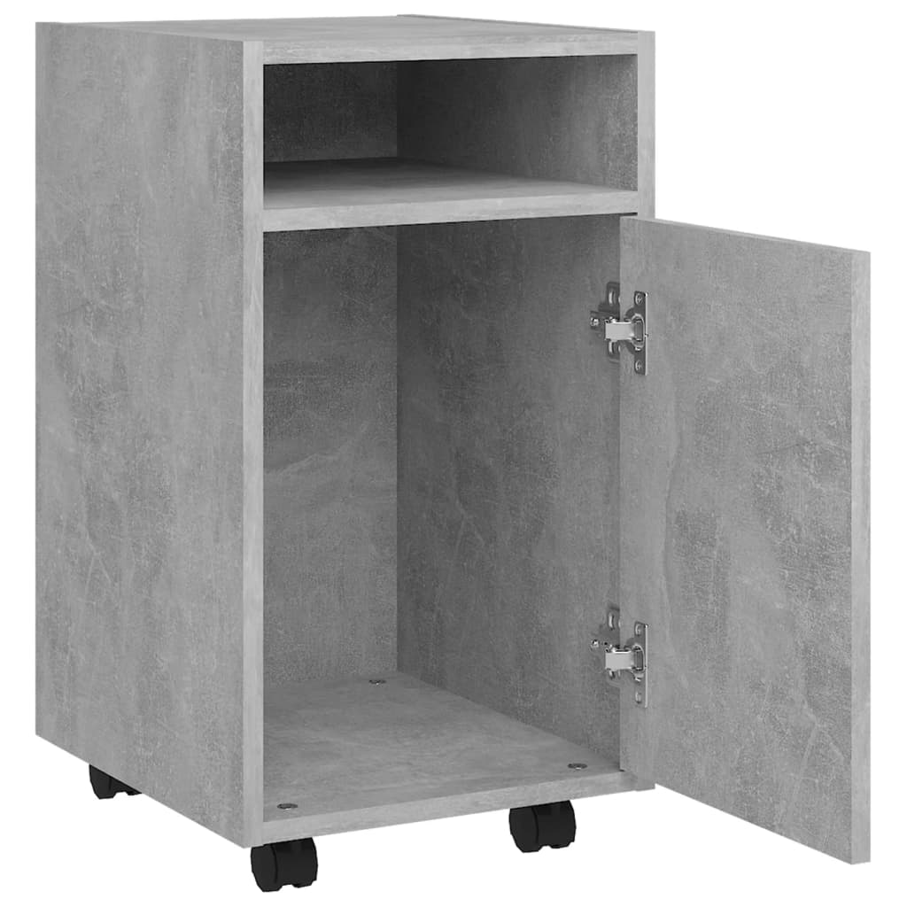 Credenza con Ruote Grigio Cemento 33x38x60 cm Legno Multistrato - homemem39