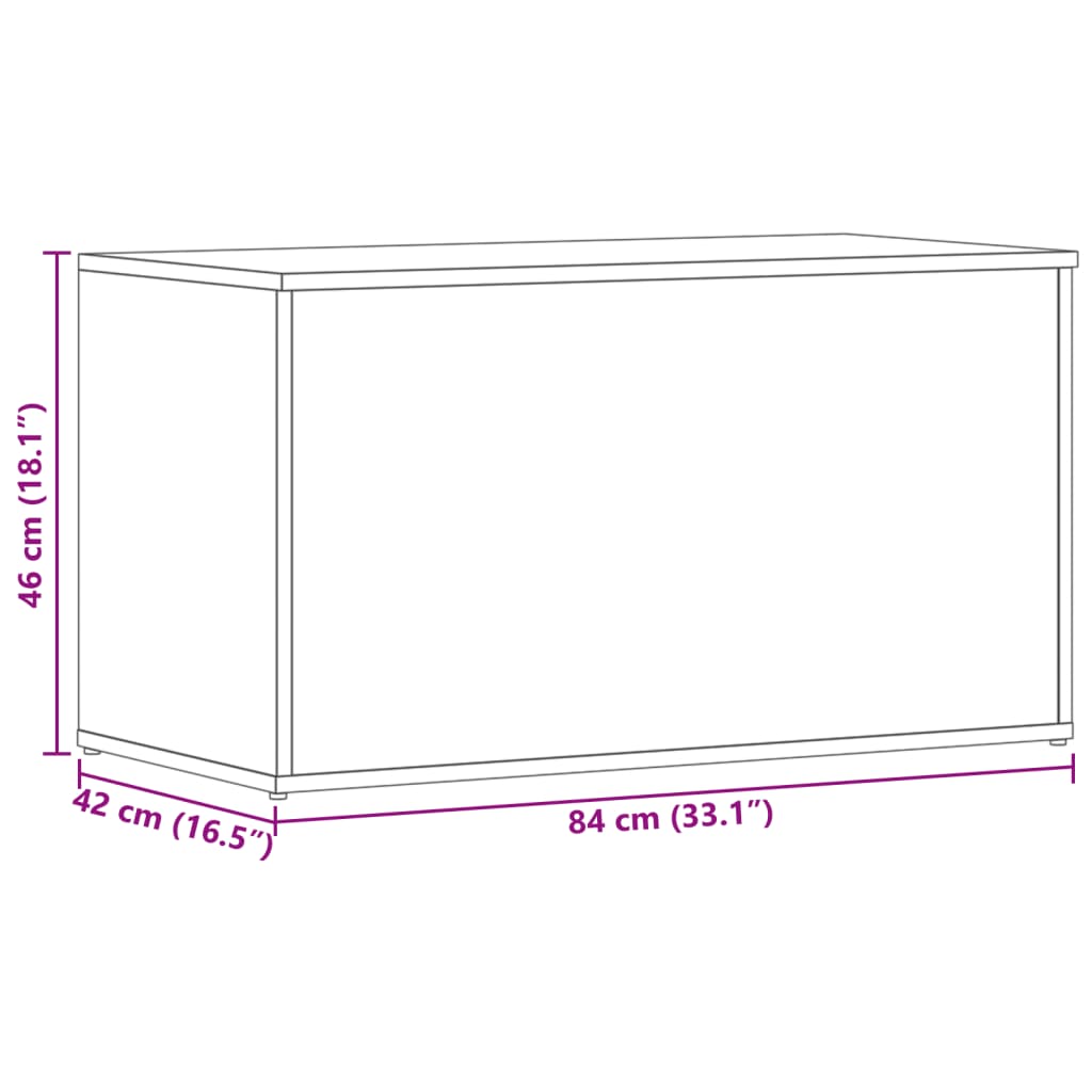 Cassapanca Grigio Cemento 84x42x46 cm in Legno Ingegnerizzato