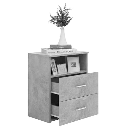 Comodini 2 pz Grigio Cemento 50x32x60 cm | homemem39