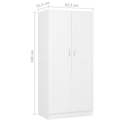 Armadio Bianco 82,5x51,5x180 cm in Legno Multistrato - homemem39
