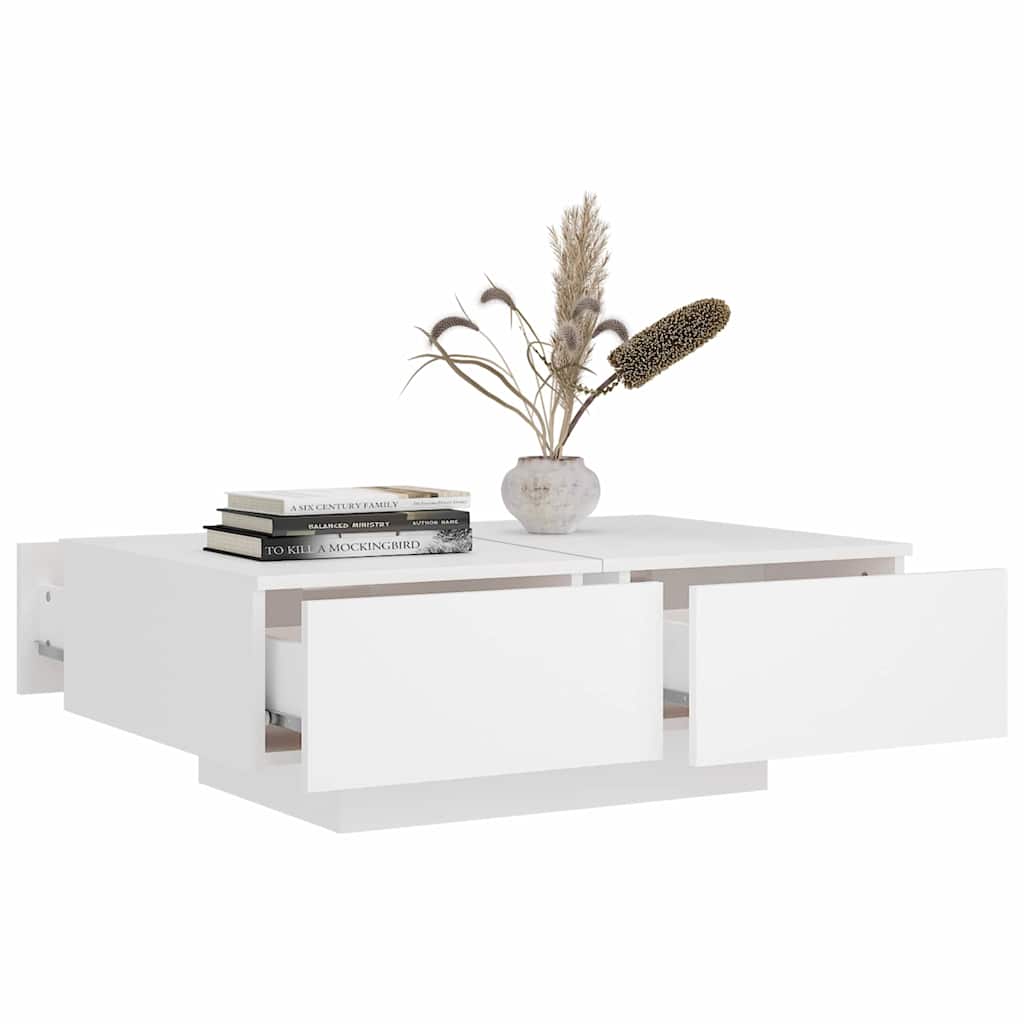 Tavolino da Salotto Bianco 90x60x31 cm in Legno Multistrato
