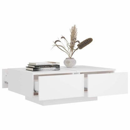 Tavolino da Salotto Bianco 90x60x31 cm in Legno Multistrato