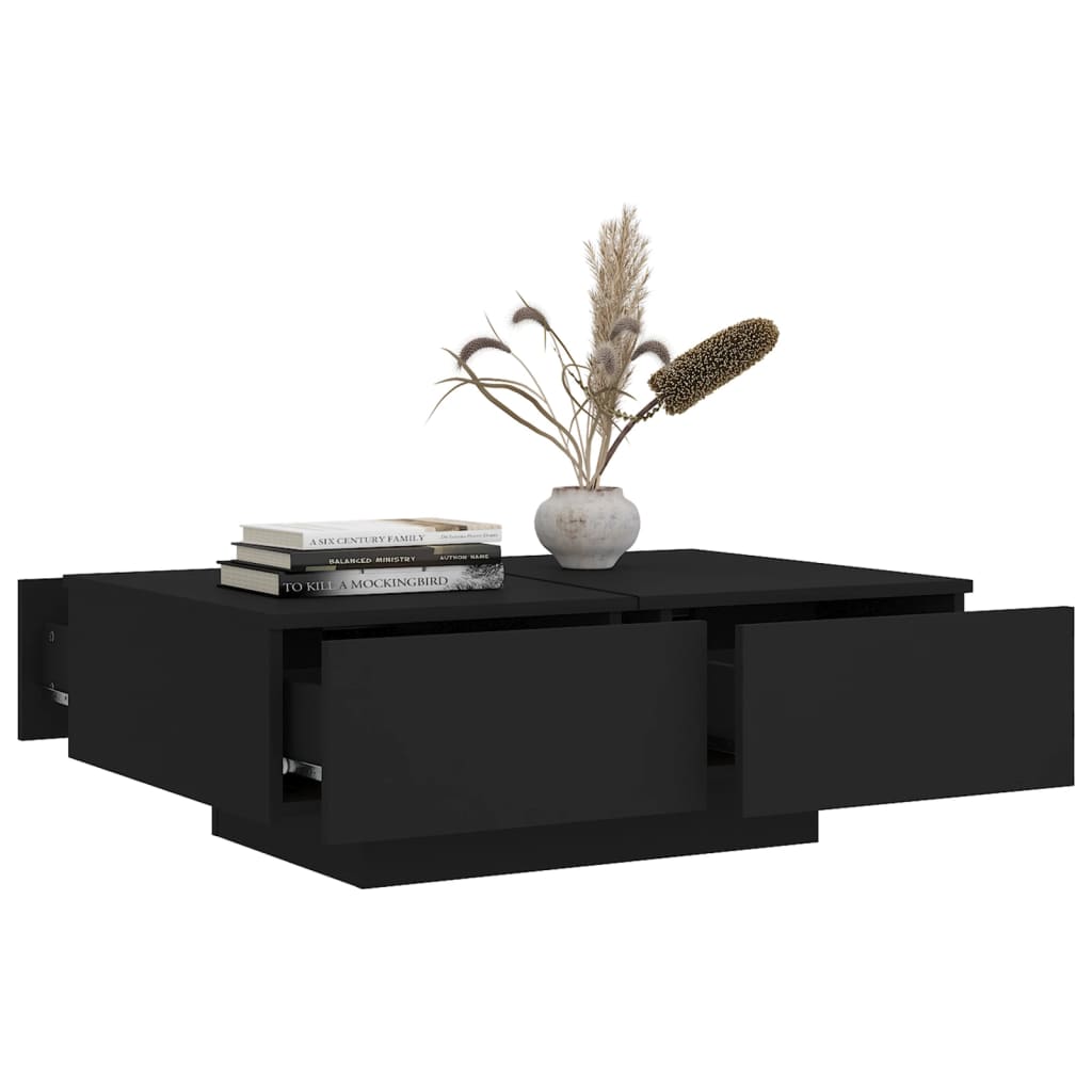 Tavolino da Salotto Nero 90x60x31 cm in Legno Multistrato - homemem39