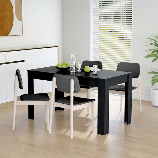 Tavolo da Pranzo Nero 140x74,5x76 cm in Legno Multistrato - homemem39