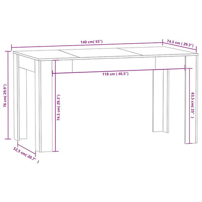 Tavolo da Pranzo Rovere Sonoma 140x74,5x76 cm Legno Multistrato | homemem39