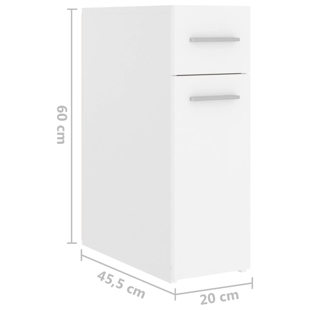 Armadietto da Farmacia Bianco 20x45,5x60 cm in Multistrato