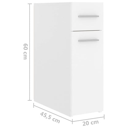 Armadietto da Farmacia Bianco 20x45,5x60 cm in Multistrato