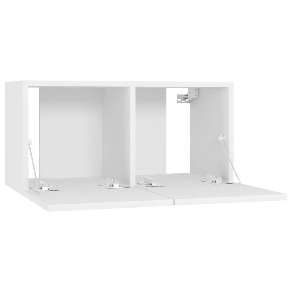 Mobili Porta TV Pensili 2pz Bianchi 60x30x30 cm | homemem39