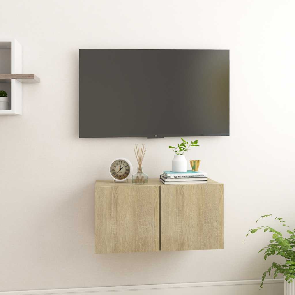 Mobile Porta TV Pensile Rovere Sonoma 60x30x30 cm | homemem39