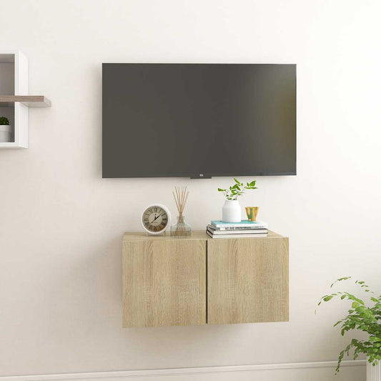 Mobile Porta TV Pensile Rovere Sonoma 60x30x30 cm | homemem39