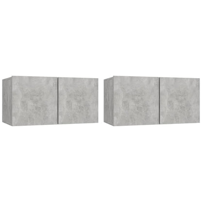 Mobili Porta TV Pensili 2pz Grigio Cemento 60x30x30 cm