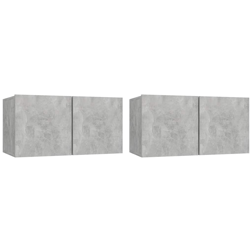 Mobili Porta TV Pensili 2pz Grigio Cemento 60x30x30 cm