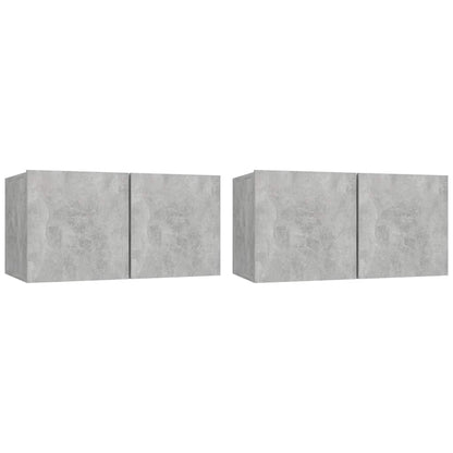 Mobili Porta TV Pensili 2pz Grigio Cemento 60x30x30 cm