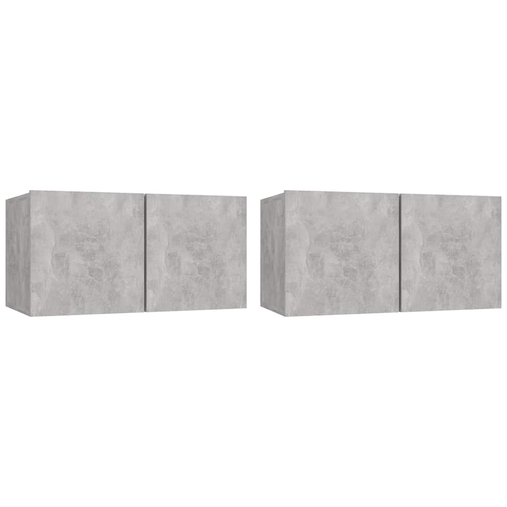 Mobili Porta TV Pensili 2pz Grigio Cemento 60x30x30 cm