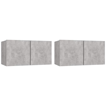 Mobili Porta TV Pensili 2pz Grigio Cemento 60x30x30 cm