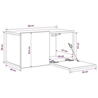 Mobili Porta TV Pensili 2pz Grigio Cemento 60x30x30 cm