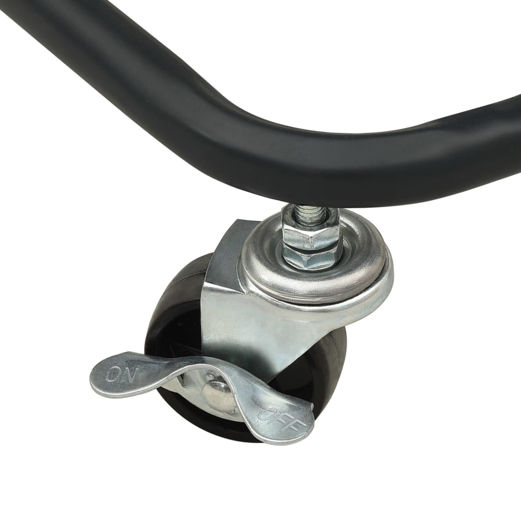 Carrello a 3 Livelli Nero 43x34x79 cm in Acciaio