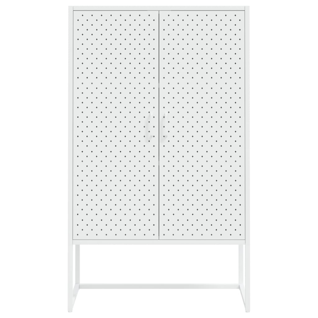 Credenza Alta Bianca 80x35x135 cm in Acciaio | homemem39