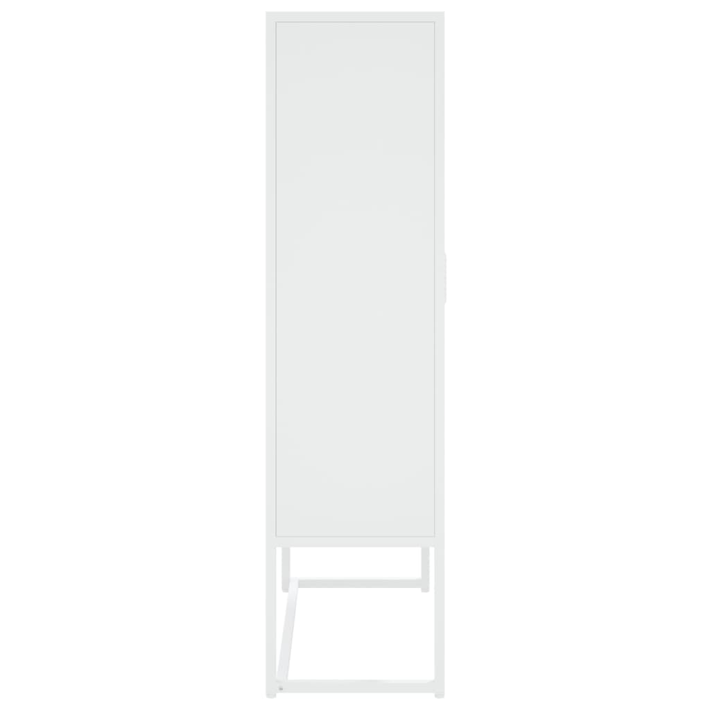 Credenza Alta Bianca 80x35x135 cm in Acciaio | homemem39