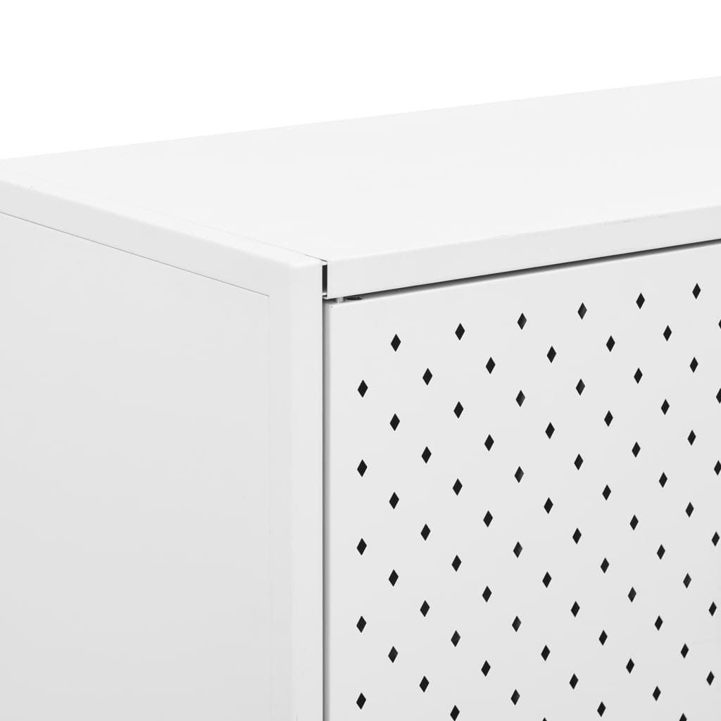 Credenza Alta Bianca 80x35x135 cm in Acciaio | homemem39