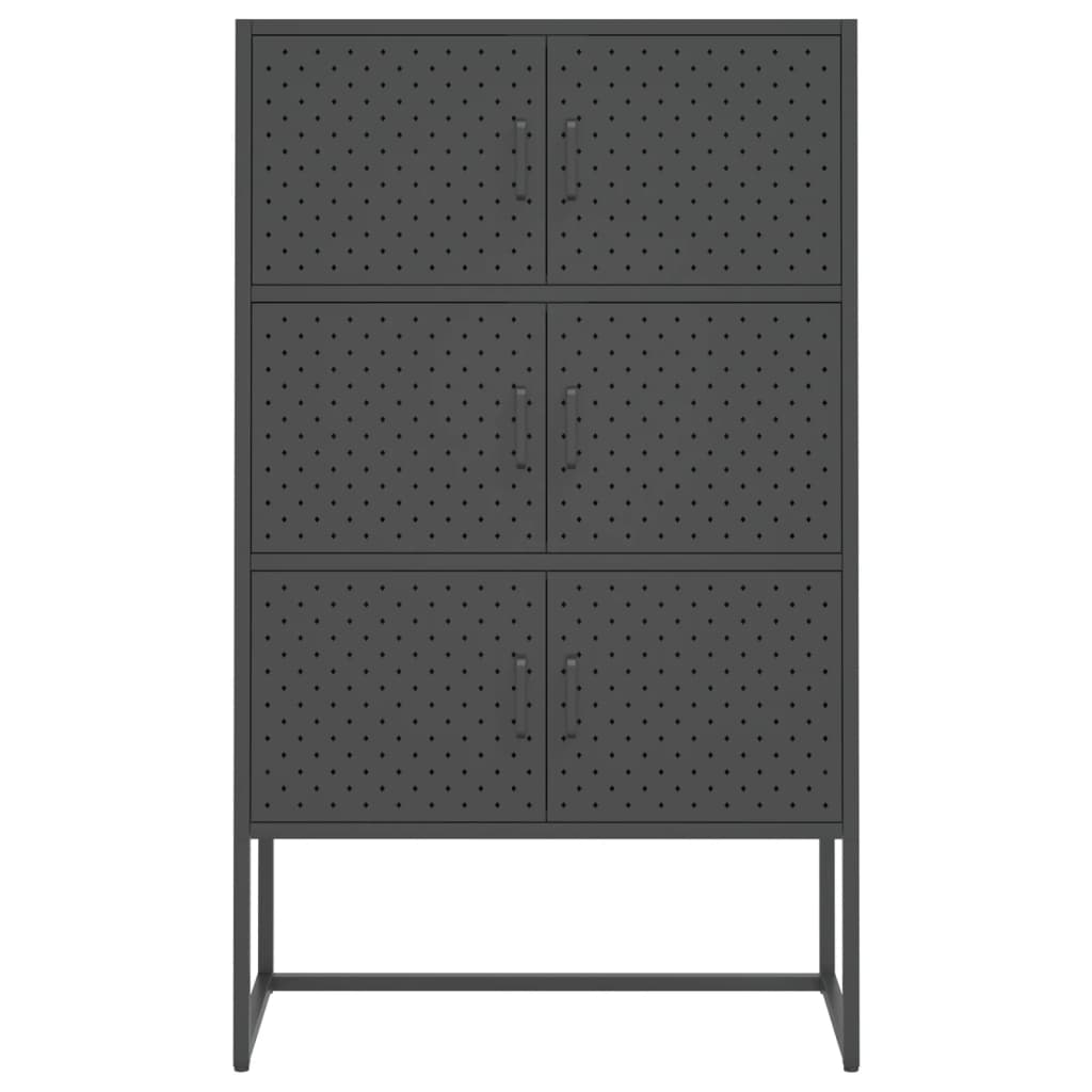 Credenza Alta Antracite 80x35x135 cm in Acciaio | homemem39
