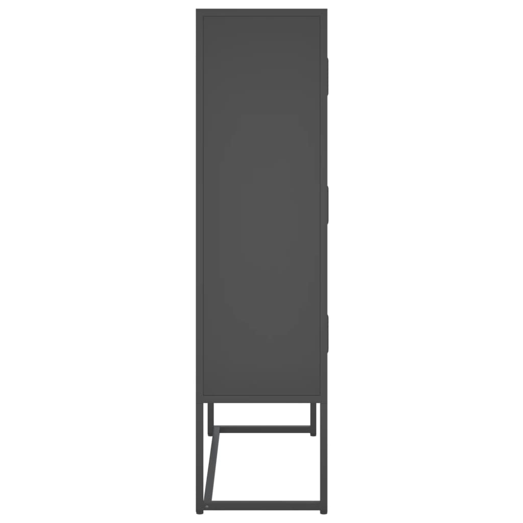 Credenza Alta Antracite 80x35x135 cm in Acciaio | homemem39