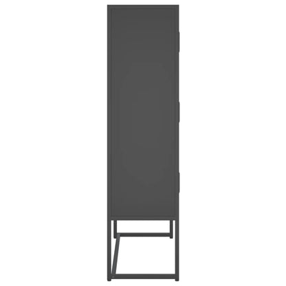 Credenza Alta Antracite 80x35x135 cm in Acciaio | homemem39