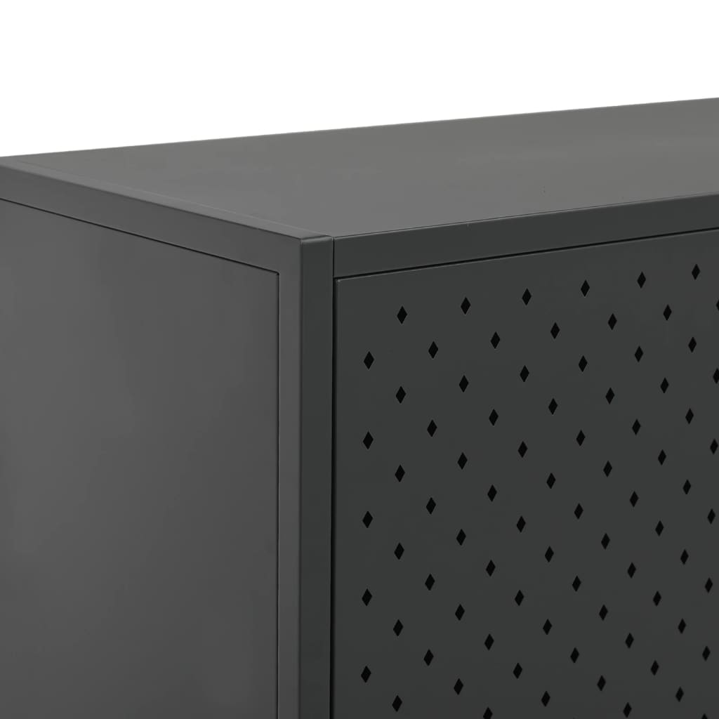 Credenza Alta Antracite 80x35x135 cm in Acciaio | homemem39