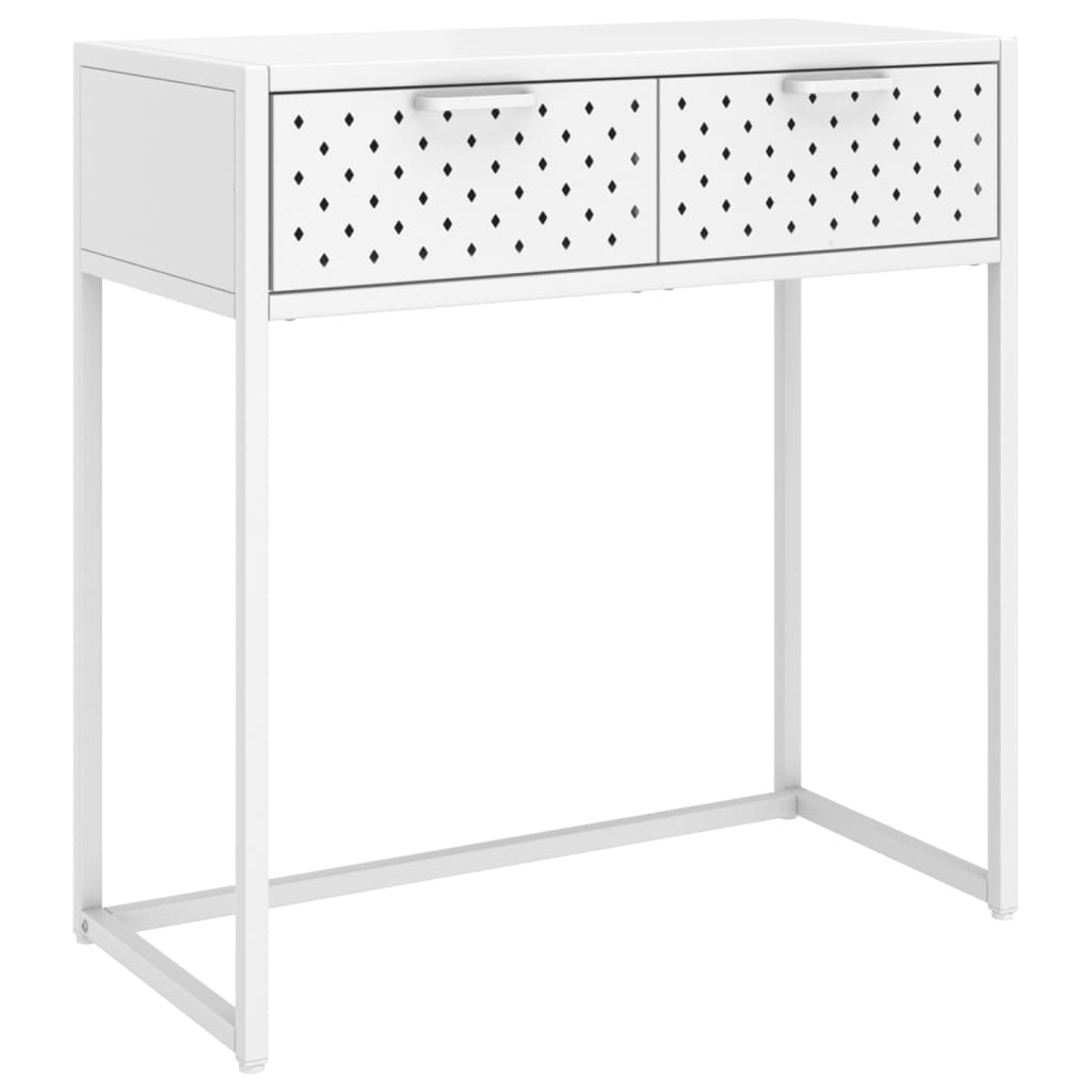 Tavolo Consolle Bianco 72x35x75 cm in Acciaio | homemem39
