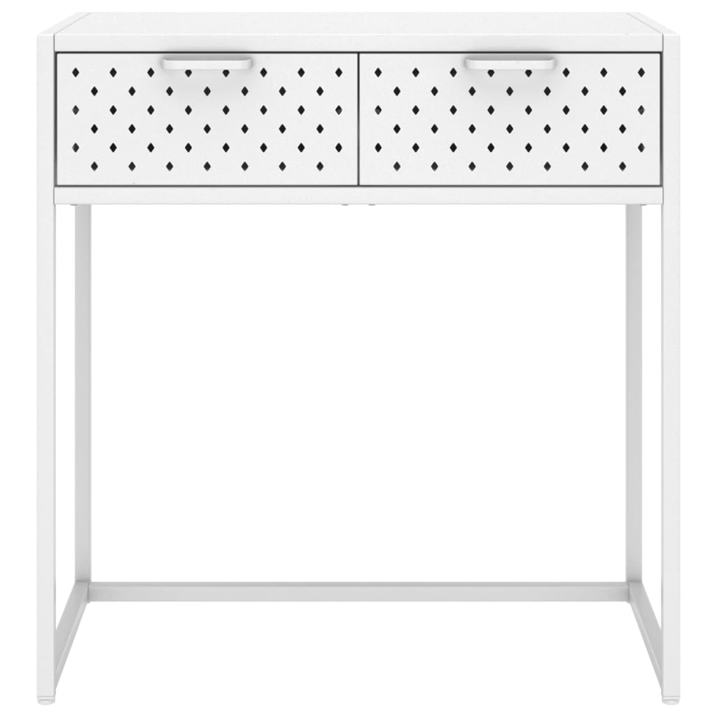 Tavolo Consolle Bianco 72x35x75 cm in Acciaio | homemem39
