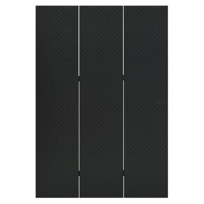 Paravento a 3 Pannelli Nero 120x180 cm in Acciaio | homemem39