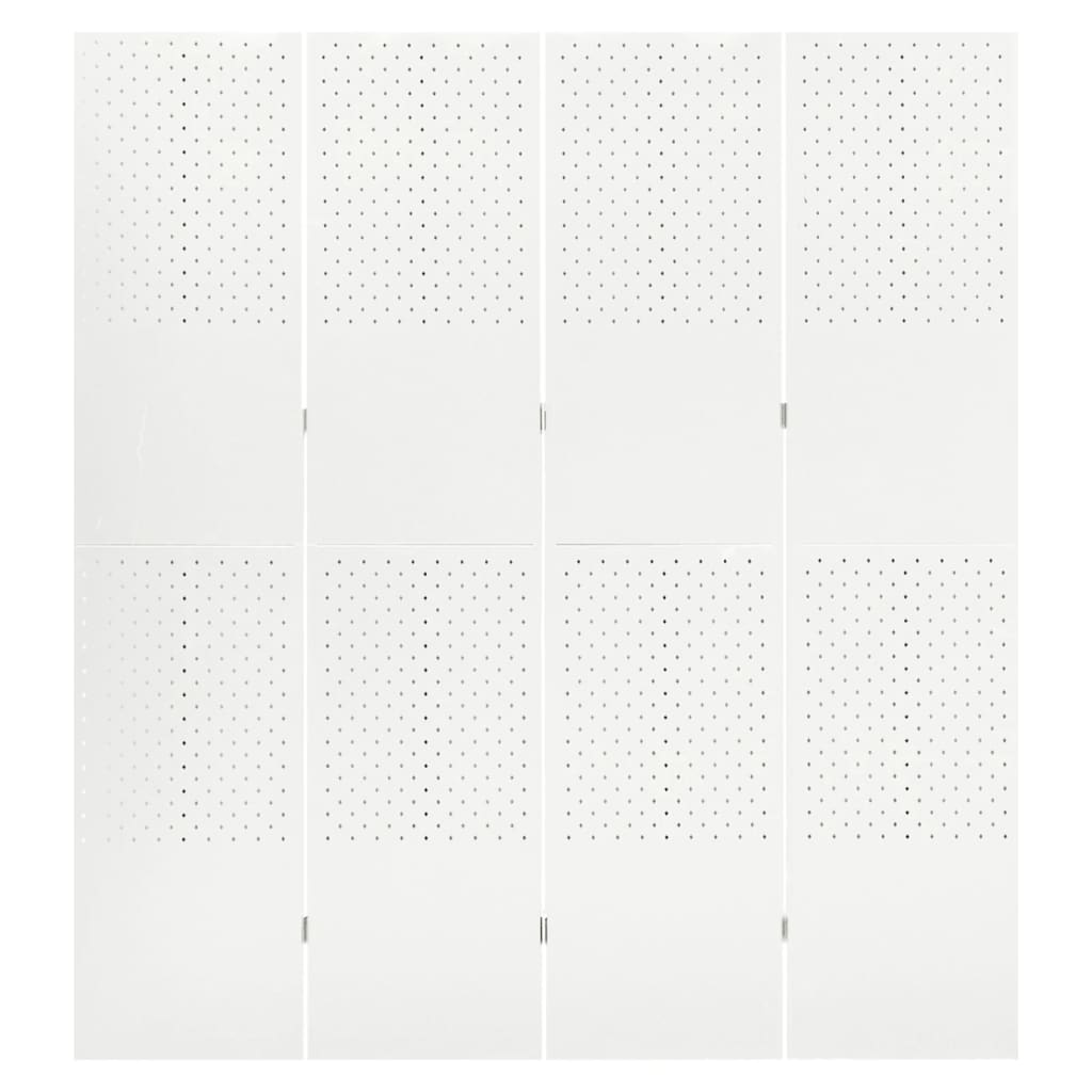 Paravento a 4 Pannelli Bianco 160x180 cm in Acciaio | homemem39