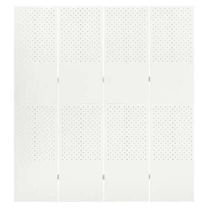 Paravento a 4 Pannelli Bianco 160x180 cm in Acciaio | homemem39