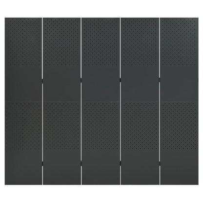 Paravento a 5 Pannelli Antracite 200x180 cm in Acciaio | homemem39