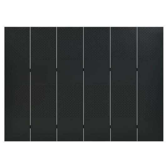 Paravento a 6 Pannelli Nero 240x180 cm in Acciaio | homemem39