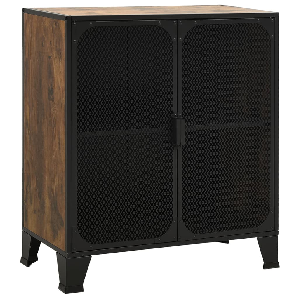 Armadietto Marrone Rustico 72x36x82 cm in Metallo e MDF | homemem39