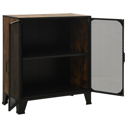 Armadietto Marrone Rustico 72x36x82 cm in Metallo e MDF | homemem39