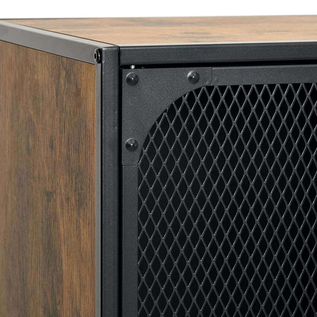 Armadietto Marrone Rustico 72x36x82 cm in Metallo e MDF | homemem39