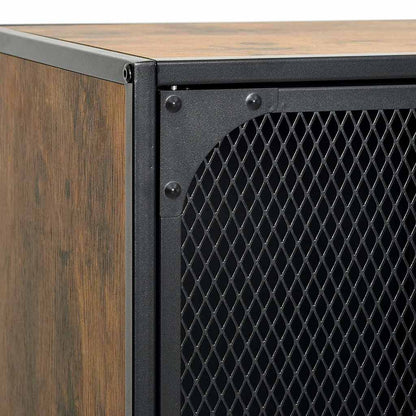 Armadietto Marrone Rustico 72x36x82 cm in Metallo e MDF