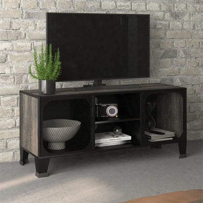 Mobile Porta TV Grigio 105x36x47 cm in Metallo e MDF - homemem39