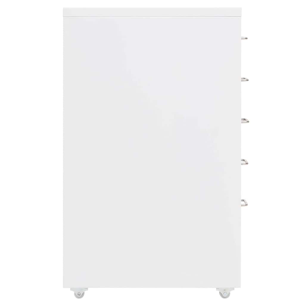 Schedario Mobile Bianco 28x41x69 cm in Metallo | homemem39