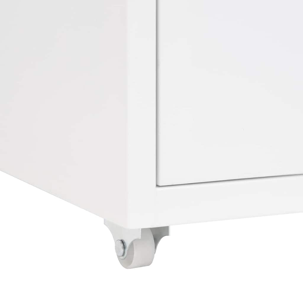 Schedario Mobile Bianco 28x41x69 cm in Metallo | homemem39