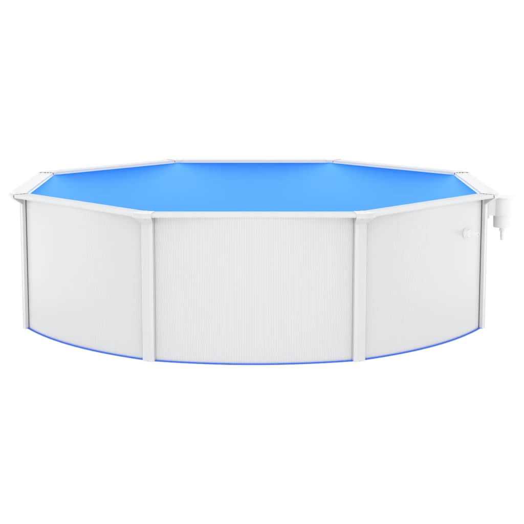 Piscina con Pareti in Acciaio Rotonda 460x120 cm Bianca - homemem39
