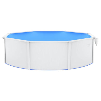 Piscina con Pareti in Acciaio Rotonda 460x120 cm Bianca - homemem39