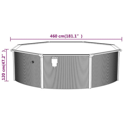 Piscina con Pareti in Acciaio Rotonda 460x120 cm Bianca - homemem39